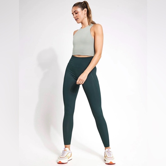 girlfriend collective Pants - BNWOT Girlfriend Collective High Rise Compression Leggings Moss colour size M